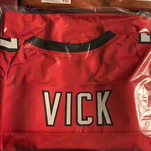 Red signed Mike Vick jersey (JSA) (sold)